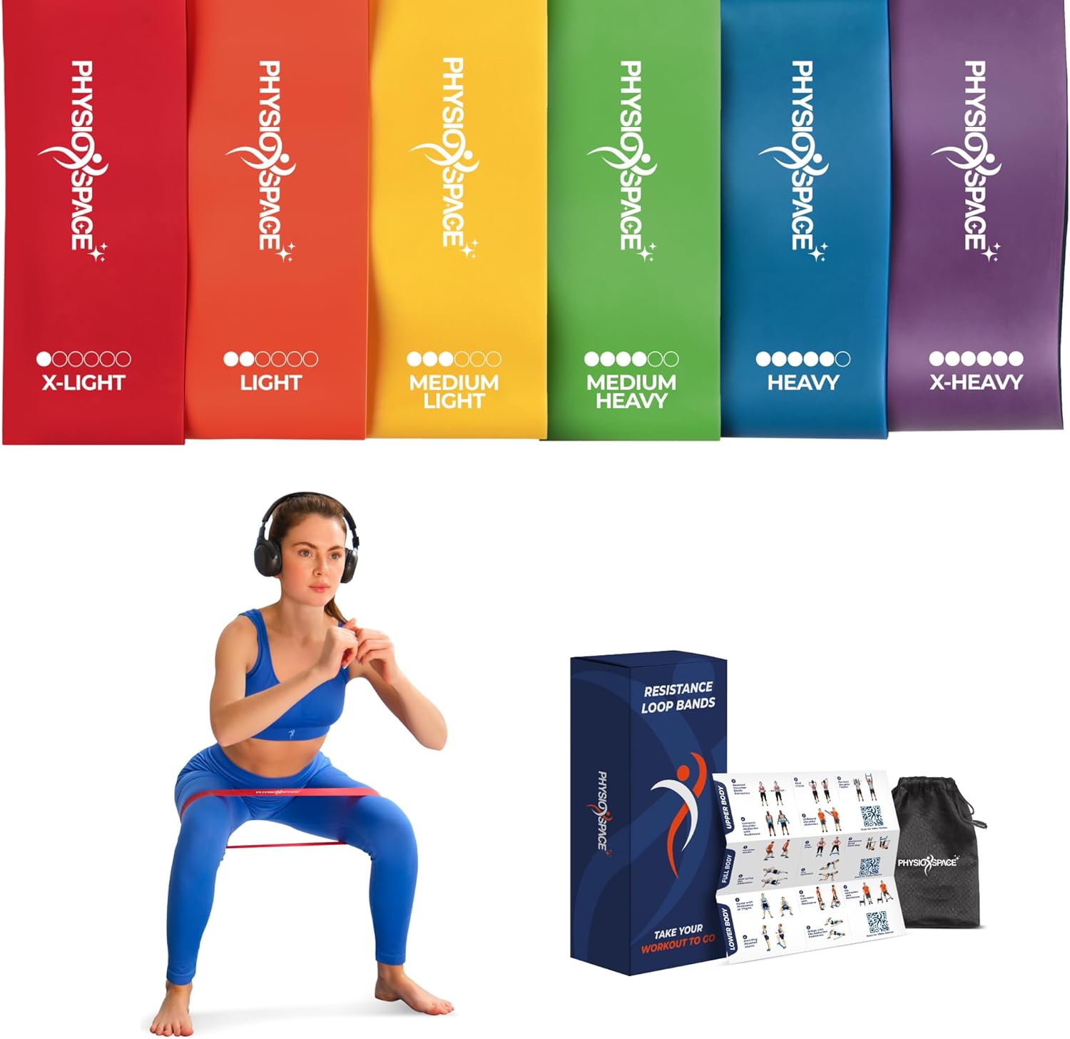 Loop Set Resistance Bands Loop Set – 6 Mini Loop Bands for Glutes, Legs & Core ...
